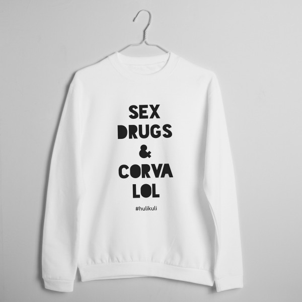 Свитшот унисекс "Sex, Drugs and Corvalol" белый, фото 1, цена 980 грн
